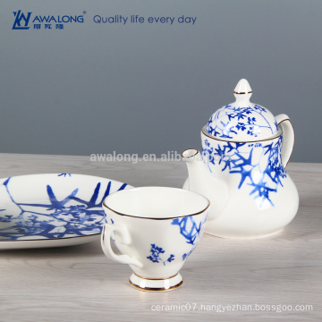 Bamboo Painting Plain Style Japanese Tea Set, Fine Bone China Coffee Tea Sets From China